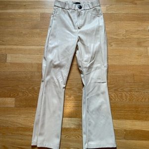 Zara Cropped Flare Leather Pants